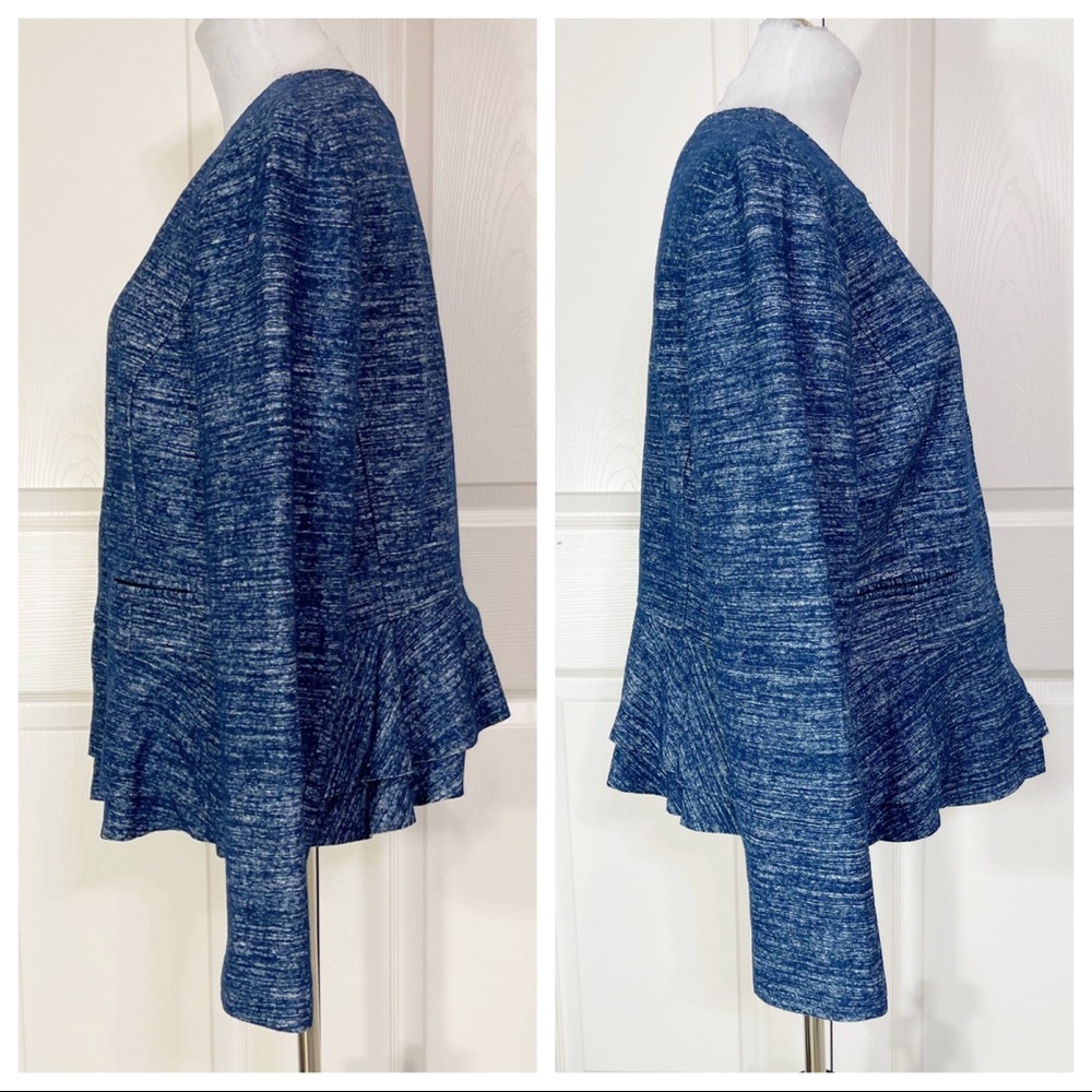 NWT! Banana Republic | Blue Space Dye Peplum Jacket - Picture 3 of 6